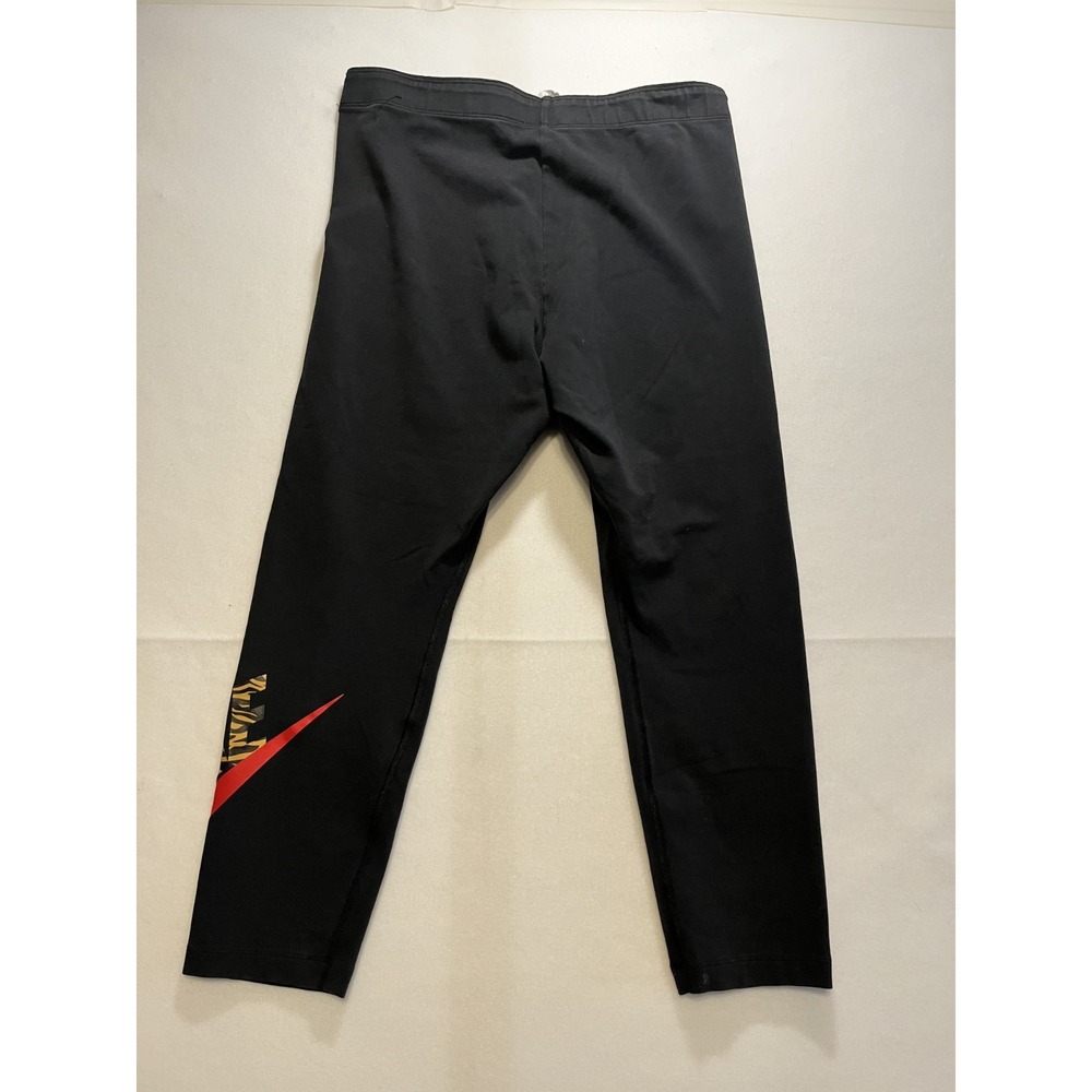 Nike Black Athletic Capri Leggings with Red Swoosh - Picture 4 of 5